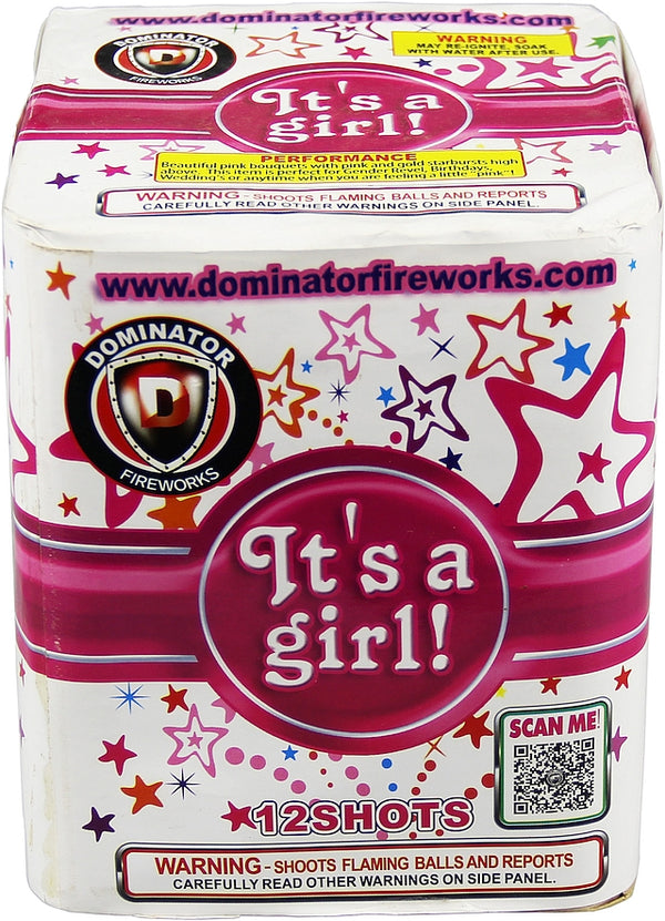 Jeff's Fireworks It's A Girl - 12 Shot Gender Reveal