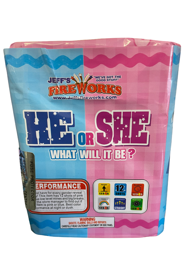 Jeff's Fireworks It's A Boy - 12 Shot Gender Reveal